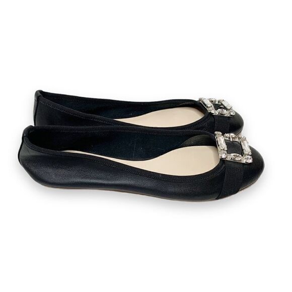 Anna Baiguera Annette Flex Ballerina Donna Black Crystal Buckle Shoe Women’s 40 - Picture 3 of 8